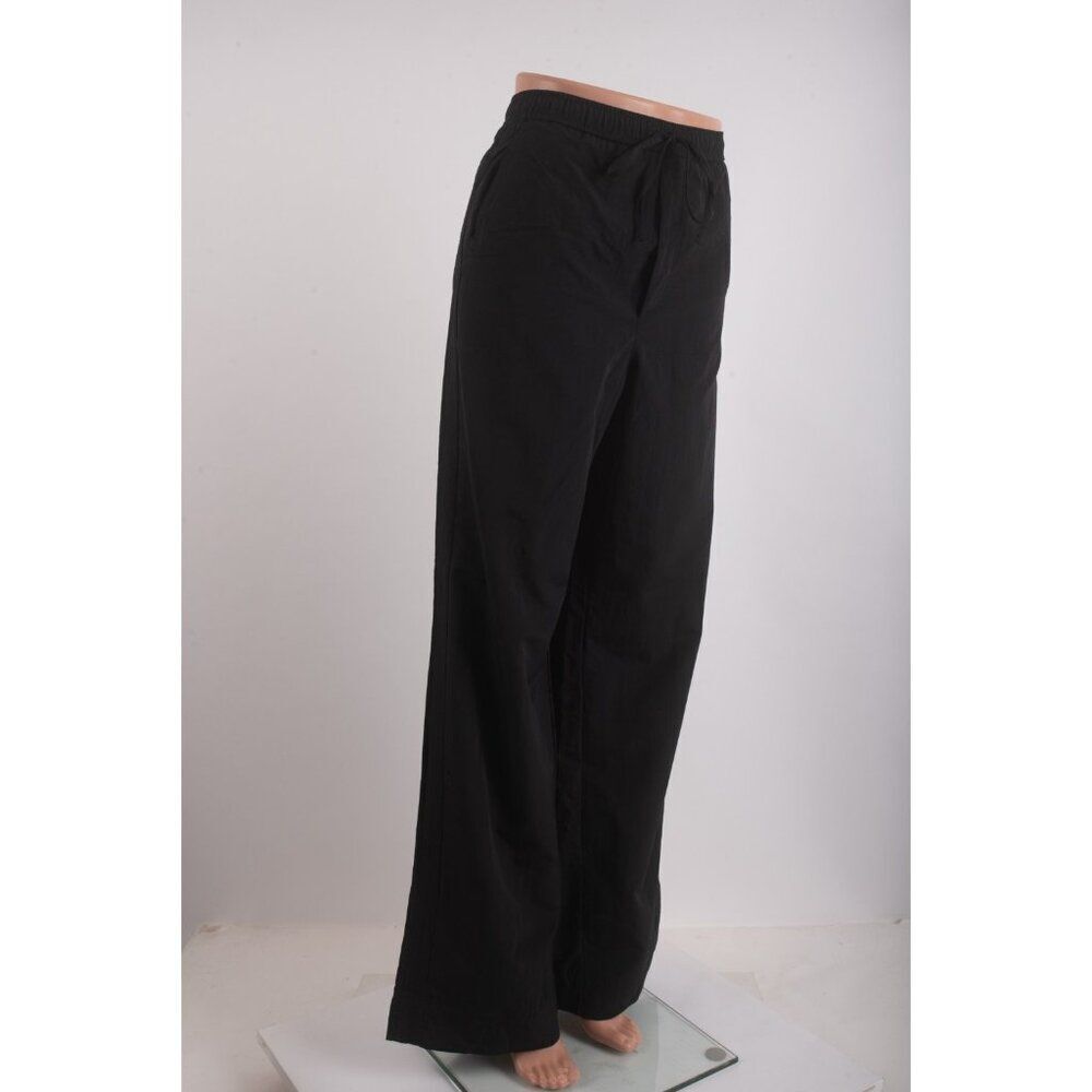 Zara Womans Pants jogger Size M Black Wide Leg High Elastic Waist 4174/873 NWOT - Picture 2 of 7